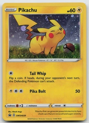 Pikachu Promo Normal SWSH: Sword & Shield Promo Cards SWSH039 NM - Image 1 of 2