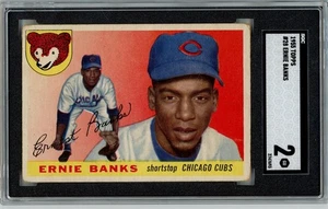 1955 Topps ERNIE BANKS #28 CHICAGO SUBS HOF SGC 2 GD N516 - Bild 1 von 3