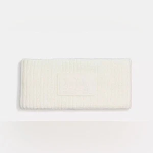 Coach Winter Knit Headband With Rubber Patch cream/ winter white one size NEW - Picture 1 of 6