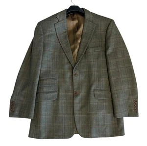 Brooks Brothers Blazer Plaid Toad Green Sport Coat Mens 42 R Union USA Made FLAW - Picture 1 of 9