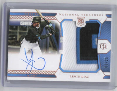 2021 Panini National Treasures #164 Lewin Diaz Holo Gold RC Patch Auto #/25 - Image 1 of 2