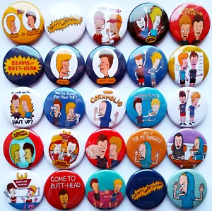 BEAVIS & BUTT-HEAD Pin Button Badges Pinbacks Lot of 25 - Imagen 1 de 1