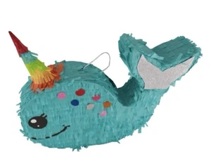 Narwhal Party Pinata, Blaugrün, 23 Zoll x 17 Zoll Piñata - Bild 1 von 5