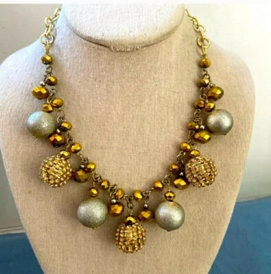 Ожерелье Alfani с золотыми и серебряными тонированными качелями блестящее потрясающее регулируемое LN - Изображение 1 из 4