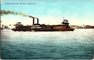 Postal de colección Grand Trunk Railroad, vapor Great Western, Windsor Ont Canada. - Imagen 1 de 2