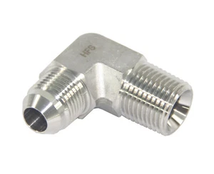 1/2" Male NPT to 1/4" Male JIC Elbow 90° Flare Pipe Fitting SS304 - Picture 1 of 4
