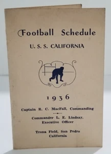 1936 US Kalifornien Fußballplan Trona Field San Pedro Vintage Ephemera - Bild 1 von 6