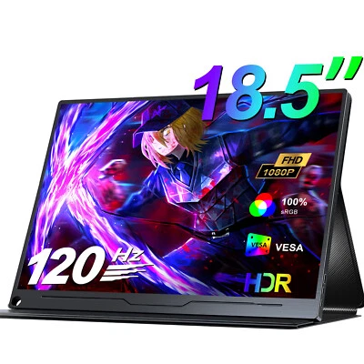 18.5 Inch 1920x1080 Portable Monitor 120Hz Gaming Monitor USB C Monitor 1200:1 - Image 1 of 4