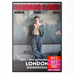 Damiano David Concert 28+29th September 2025 London Poster For Daminao Fans - Picture 1 of 9