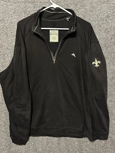 New Orleans Saints Men's Tommy Bahama Quarter-Zip Long Sleeve Pullover; Mens XL - Picture 1 of 6