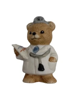 Vintage HOMCO Bear Porcelain Figurine Series #8820 Doctor Bear Chart Stethoscope - Picture 1 of 6