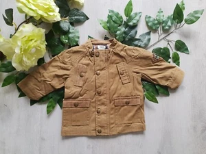 Boy's MAMAS&PAPAS brown denim cotton jacket size 6-9 Months - Picture 1 of 7