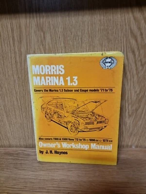 Haynes Workshop Manual Morris Marina 1.3 Saloon & Coupe Models 71 to 1975 (9f) - Image 1 of 4
