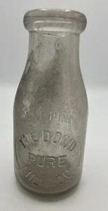 Pint Milk Bottle The Dowd Pure Milk Co Clear Vintage - Picture 1 of 9
