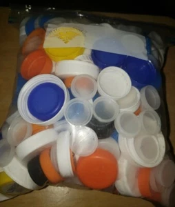 200+ Plastic Bottle Caps Lids Tops Craft Art Projects Mixed Color Sizes Upcycle - Picture 1 of 1