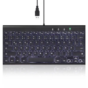 Perixx PERIBOARD-429 DE, kabelgebunden, USB Mini Tastatur mit Hintergrundbeleuch - Bild 1 von 7