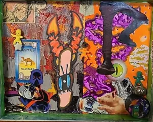 Original Found Art Shoebox Top Found Art Shroom Low Brow Universe Heroic Dose 1 - Picture 1 of 20
