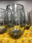 6 Cristar Mikonos Colombia Stemless Wine Glass Smoke 5" Tall 15OZ
