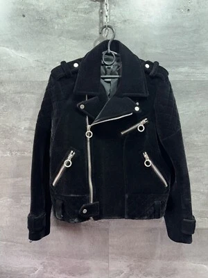 Chaqueta Bomber Marc By Marc Jacobs Semona Terciopelo Motociclista Negra Para Mujer Talla L Foto 1 de 4