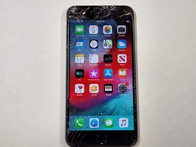 Apple iPhone 6 Plus (A1524) 16GB - Gray (Unlocked) Smartphone - CRACKED - Q0731 - Image 1 of 4