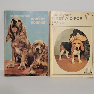 Rare Collectible Lot of 2 Books Know Your First Aid For Dogs How To Raise Cocker - Imagen 1 de 12