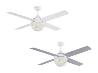 Ceiling Fan with Lighting and Remote Control Kelcie White/Silver 132 CM - Image 1 of 4