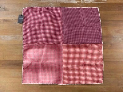 LANVIN Paris rosa houndstooth estampa bolso de seda quadrado autêntico designer novo com etiquetas - Imagem 1 de 3