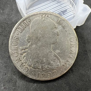 1797 Spanish Mexico 8 Reales 1700's Colonial Silver Dollar Pirate Coin Circ - Picture 1 of 8