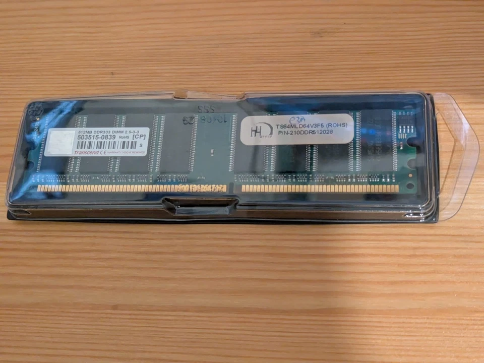 Transcend TS64MLD64V3F5 512MB DDR-333MHz PC2700 non-ECC Unbuffered CL2.5 184-Pin - Image 1 of 1