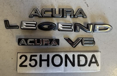 Juego de emblemas Acura Legend 1986-1990 cupé V6 acabado plateado KA2 KA3 raro fabricante original Foto 1 de 4