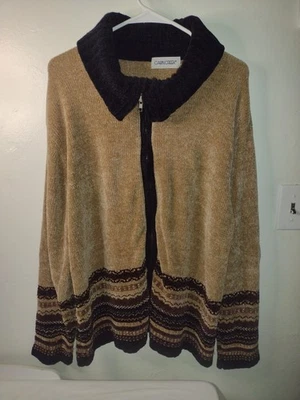 Suéter Cabin Creek marrón y negro para mujer talla 2X Foto 1 de 4