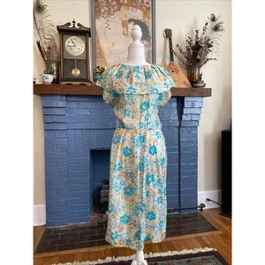 Vintage MCM  1950s 1960s Floral Party Cocktail Dress XS/S Roseweb New York 26” - Picture 1 of 14