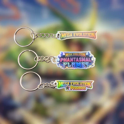 Pokemon Binder Tag Keychains - Mega Evolution Series Sets - You Choose - Image 1 of 2