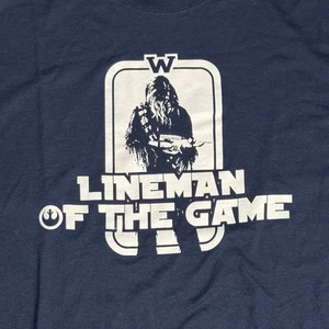 Washington Huskies Chewbacca Star Wars 'Lineman of the Game' UW T-Shirt in Large - Picture 1 of 2