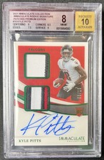 2021 Panini Immaculate Kyle Pitts ISP-KP Rookie Signature Patches Premium /18