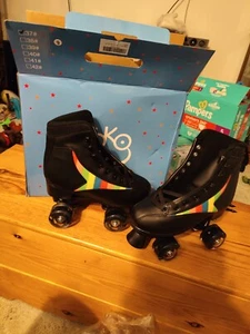 Voko Rainbow Flashing Lights Roller Skates Size 6 Small Adult Large Youth - Picture 1 of 1