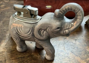 Vintage Ceramic 5" Elephant Cigarette Lighter Made in Japan - Picture 1 of 3