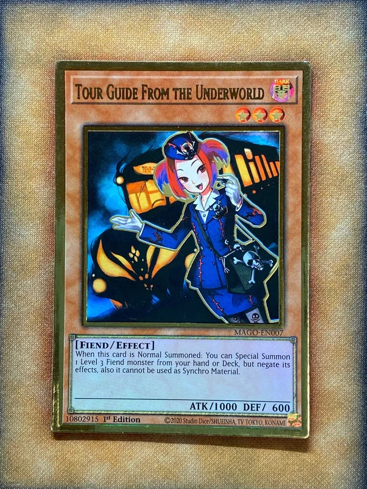 Yugioh Tour Guide From The Underworld MAGO-EN007 金色 罕见 第 1 版 近乎完好(EXVC 艺术) — 第 1/1 张图片
