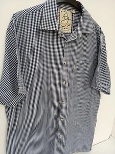 Rydale Country MILLINGTON size XL Mens Short Sleeve Blue Check Shirt Chest 44" . - Picture 1 of 12