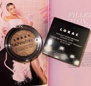 LORAC TANtalizer Baked Bronzer GOLDEN GLOW Face Body Bronzing Powder FULL SIZE - Picture 1 of 3