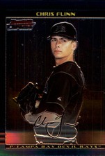 2002 Bowman Chrome Tampa Bay Devil Rays Baseball Card #199 Chris Flinn SP Rookie