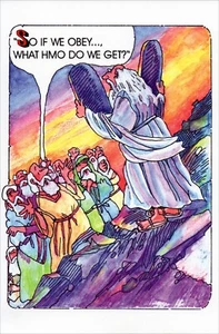 Funny GET WELL SOON Card — Moses Commandments HMO by Popular Greetings + ✉ - Picture 1 of 5