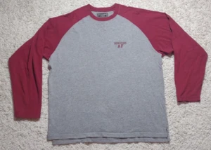 Abercrombie & Fitch Raglan Sweater Men's L Embroidered Spell Out Gray Vtg 90s - Picture 1 of 9