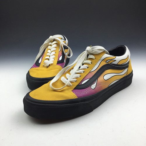 Scarpe Vans Off the wall "fiamma gialla uomo 6 1 2 donna 8 lacci bassi 721278