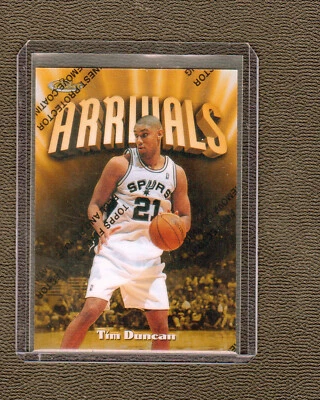 1997-98 Finest Basketball #325 Tim Duncan Arrivals Rare Gold Rookie  Gem Mint - Image 1 of 2