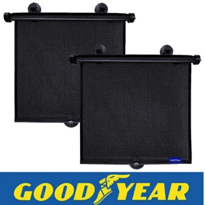 Goodyear 2Pc Car Window Roller Blinds Sun Shade Visor UV Protection Mesh Kids - Picture 1 of 4