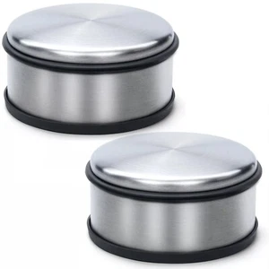 Stainless Steel Door Stopper Heavy Duty Round Rubber Bumper Protector Wedge 1KG - Picture 1 of 9