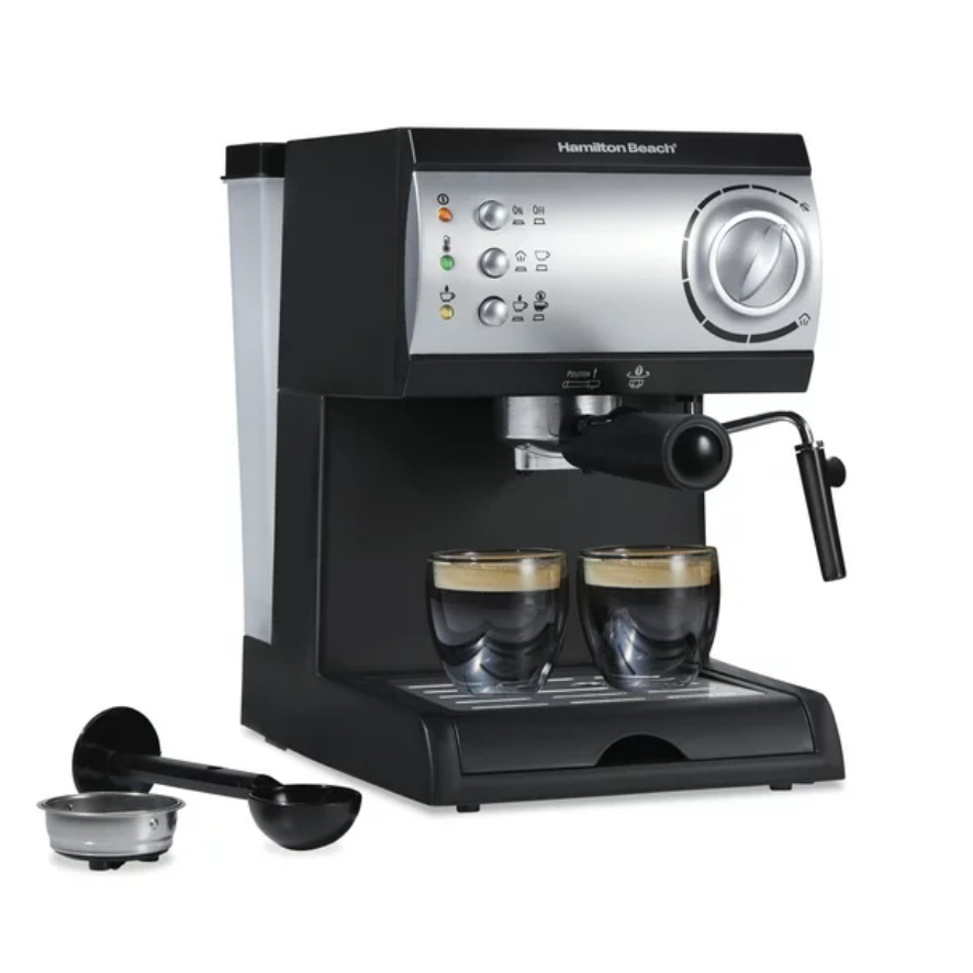 Hamilton Beach Espresso Maker, Black, 15 Bar Pump, New, 40715