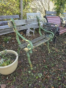 Stunning Faux Bois Branch Cast Iron Victorian Antique Garden Bench Seat - Picture 1 of 3