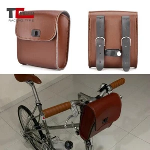 Motorcycle Saddle Luggage Side Back Pouch Tool Bag Storage Leather Handlebar Bag - Foto 1 di 10